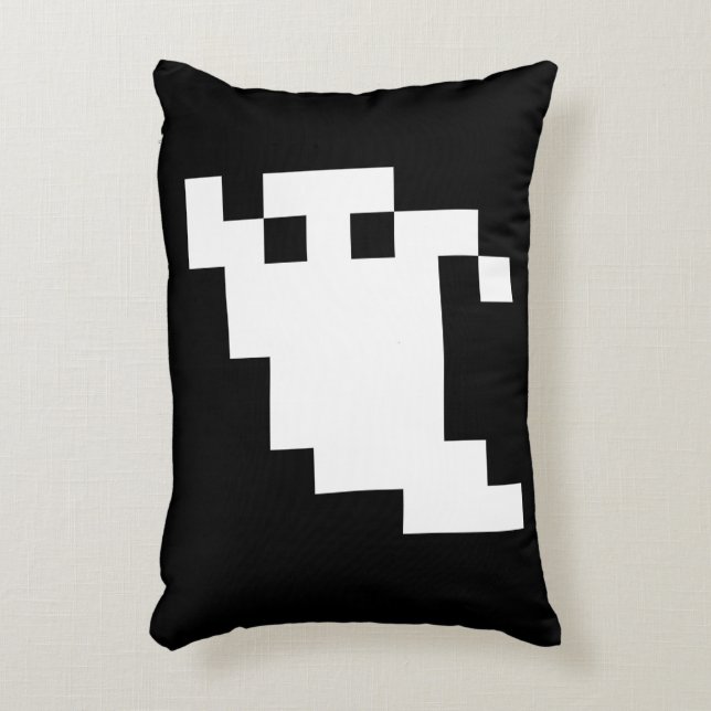 8 Bit Pixel Ghost Accent Pillow (Front(Vertical))