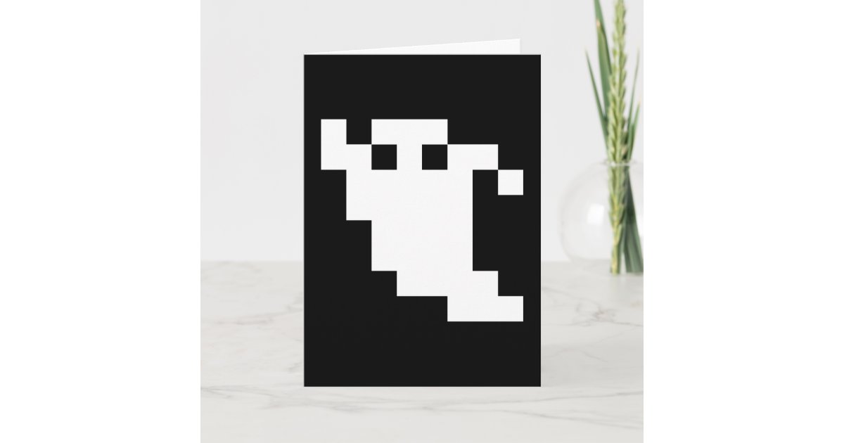 8 Bit Pixel Ghost Card | Zazzle