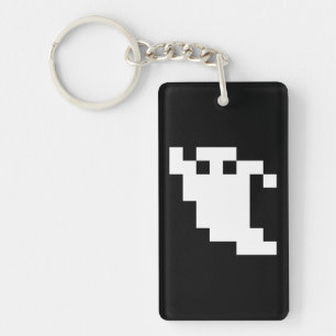 8 Bit Pixel Ghost Keychain
