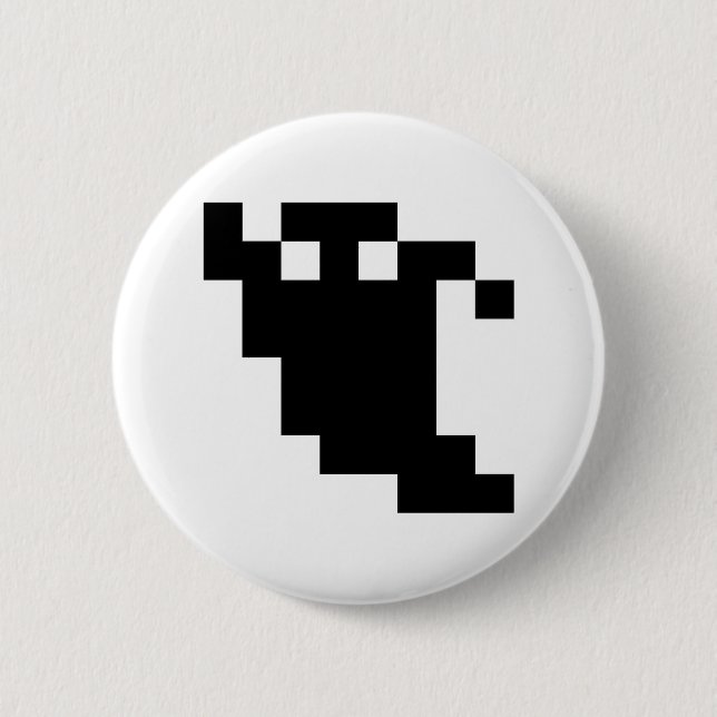 8 Bit Pixel Ghost Shadow 2 Inch Round Button (Front)