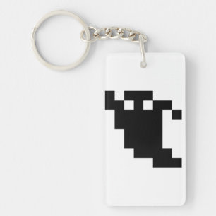8 Bit Pixel Ghost Shadow Keychain