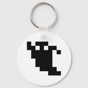 8 Bit Pixel Ghost Shadow Keychain