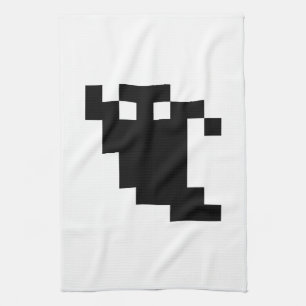 8 Bit Pixel Ghost Shadow Kitchen Towel
