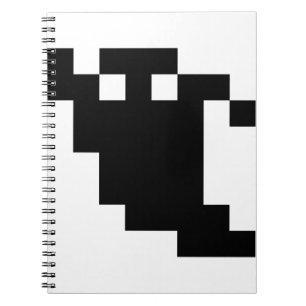 8 Bit Pixel Ghost Shadow Notebook
