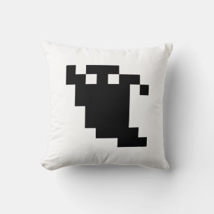 8 Bit Pixel Ghost Shadow Throw Pillow