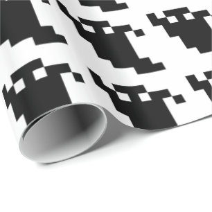 8 Bit Pixel Ghost Shadow Wrapping Paper