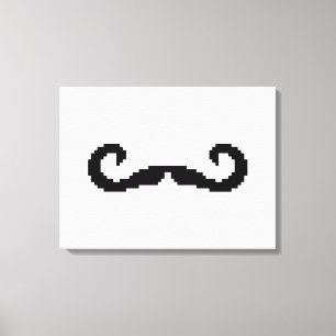 8 Bit Pixel Handlebar Moustache Canvas Print
