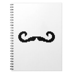 8 Bit Pixel Handlebar Moustache Notebook