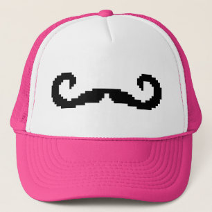 8 Bit Pixel Handlebar Moustache Trucker Hat