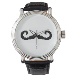 8 Bit Pixel Handlebar Moustache Watch