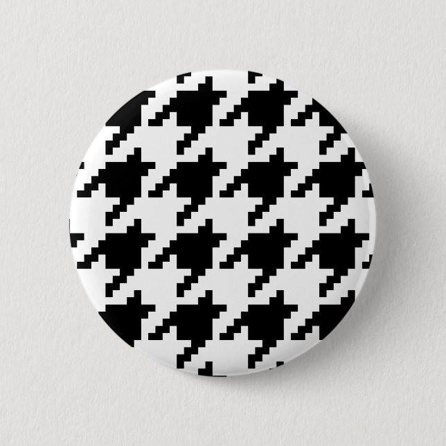 8 Bit Pixel Houndstooth Check Pattern 2 Inch Round Button (Front)