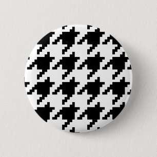 8 Bit Pixel Houndstooth Check Pattern 2 Inch Round Button