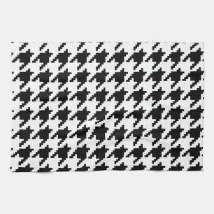 8 Bit Pixel Houndstooth Check Pattern Kitchen Towel