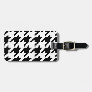 8 Bit Pixel Houndstooth Check Pattern Luggage Tag