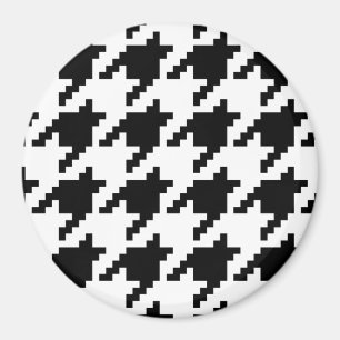 8 Bit Pixel Houndstooth Check Pattern Magnet