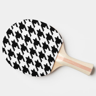 8 Bit Pixel Houndstooth Check Pattern Ping Pong Paddle