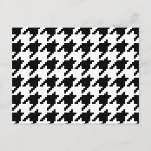 8 Bit Pixel Houndstooth Check Pattern Postcard