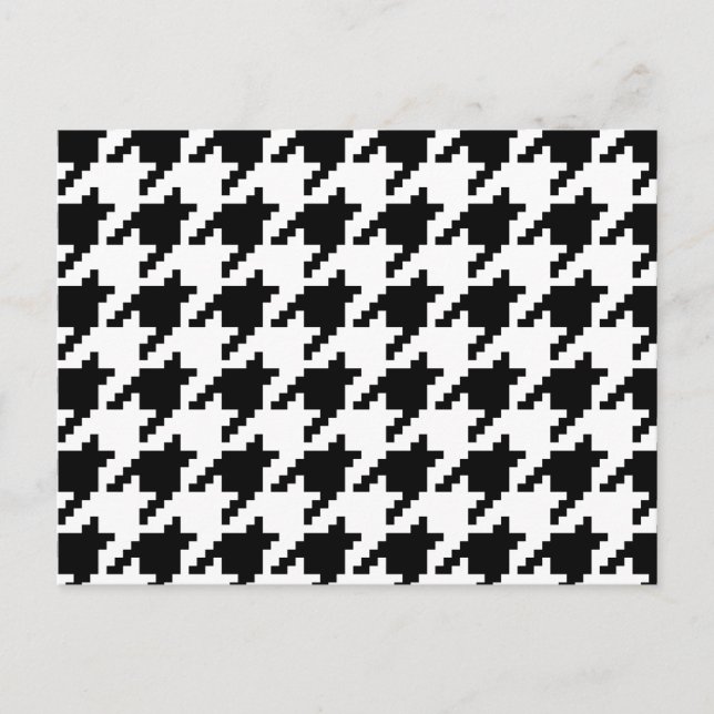 8 Bit Pixel Houndstooth Check Pattern Postcard (Front)