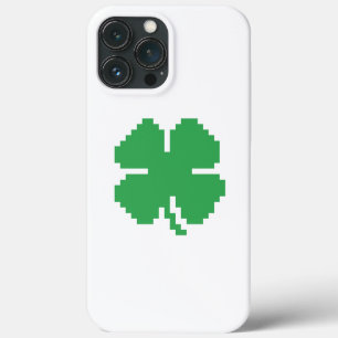 8 Bit Pixel Lucky Four Leaf Clover iPhone 13 Pro Max Case