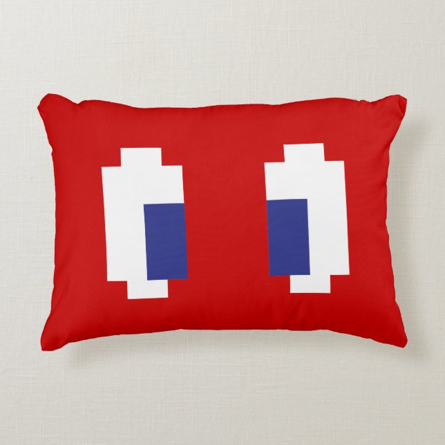 8 Bit Pixel Manga Eyes Accent Pillow (Front)