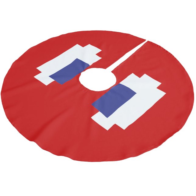 8 Bit Pixel Manga Eyes Brushed Polyester Tree Skirt (Angled)