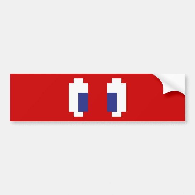 8 Bit Pixel Manga Eyes Bumper Sticker (Front)