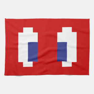 8 Bit Pixel Manga Eyes Kitchen Towel