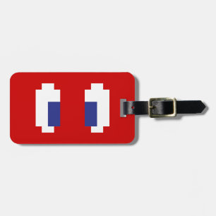 8 Bit Pixel Manga Eyes Luggage Tag