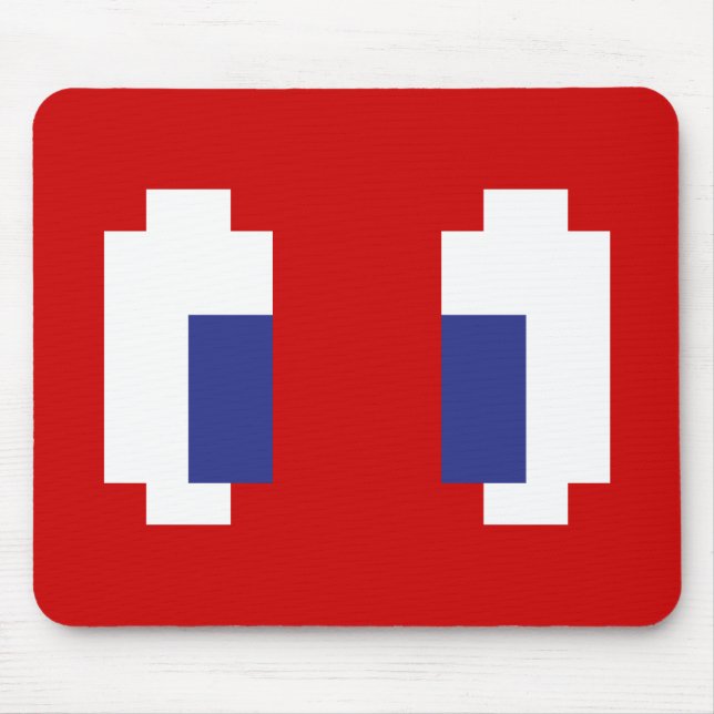 8 Bit Pixel Manga Eyes Mouse Pad (Front)