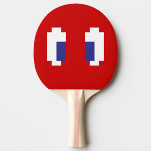 8 Bit Pixel Manga Eyes Ping Pong Paddle