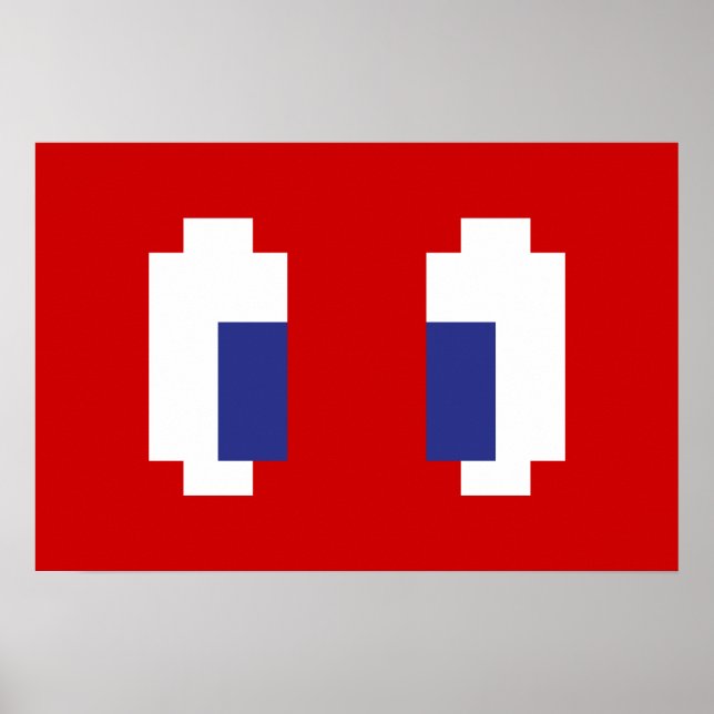 8 Bit Pixel Manga Eyes Poster (Front)