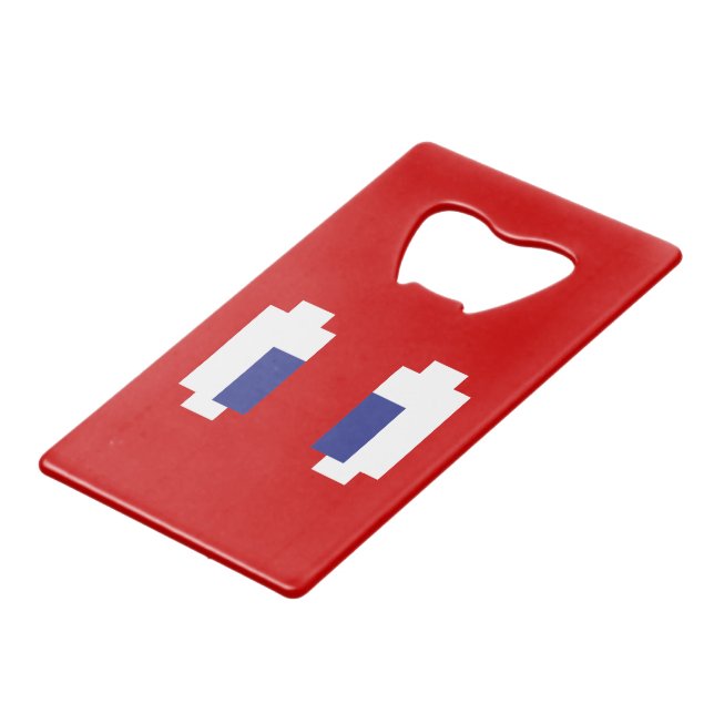8 Bit Pixel Manga Eyes Wallet Bottle Opener (Front Angled)