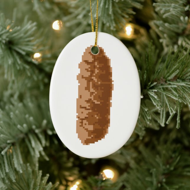 8 Bit Pixel Poop Ceramic Ornament (Tree)