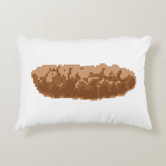 8 Bit Pixel Poop Decorative Pillow (Front)