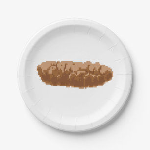 8 Bit Pixel Poop Paper Plate