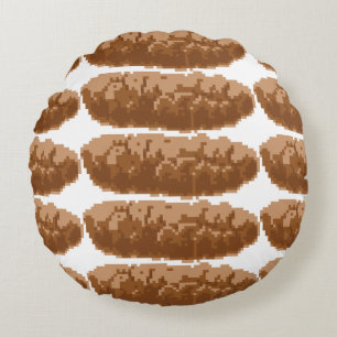 8 Bit Pixel Poop Round Pillow
