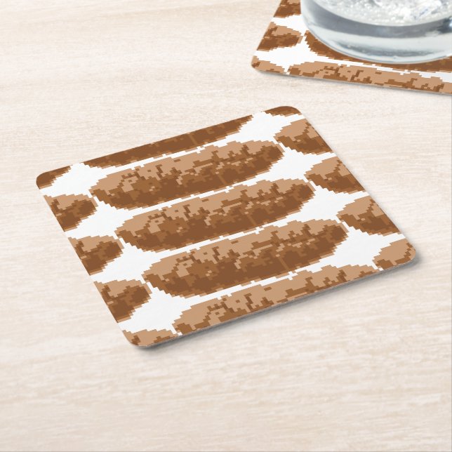 8 Bit Pixel Poop Square Paper Coaster (Angled)