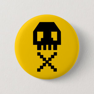 8-bit Pixel Skull 2 Inch Round Button