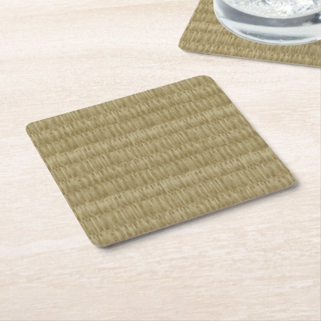8 Bit Pixel Tatami Mat 畳 Square Paper Coaster (Angled)