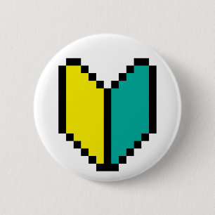 8 Bit Pixel Wakaba / Shoshinsha Mark 2 Inch Round Button