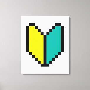 8 Bit Pixel Wakaba / Shoshinsha Mark Canvas Print