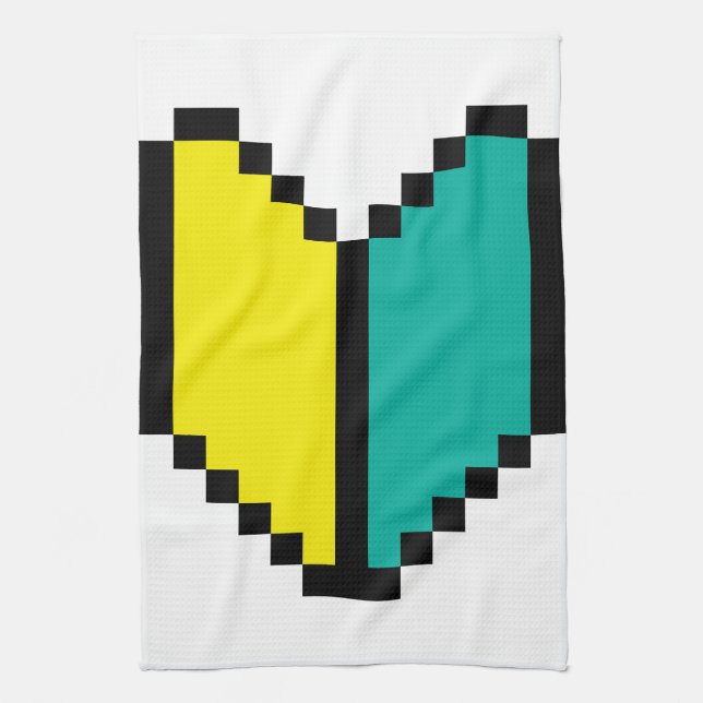8 Bit Pixel Wakaba / Shoshinsha Mark Kitchen Towel (Vertical)