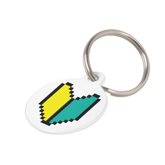 8 Bit Pixel Wakaba / Shoshinsha Mark Pet Tag (Side)