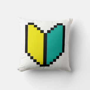 8 Bit Pixel Wakaba / Shoshinsha Mark Throw Pillow