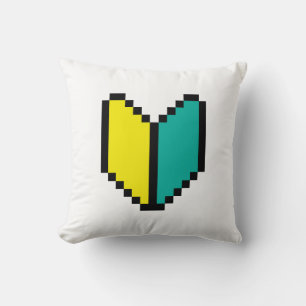 8 Bit Pixel Wakaba / Shoshinsha Mark Throw Pillow
