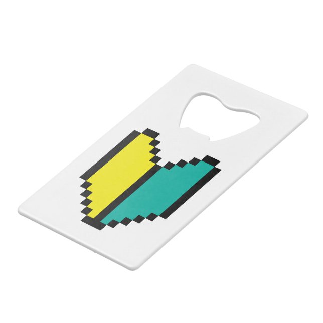 8 Bit Pixel Wakaba / Shoshinsha Mark Wallet Bottle Opener (Front Angled)