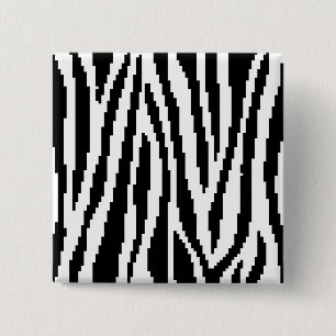 8 Bit Pixel Zebra Print Design Pattern 2 Inch Square Button