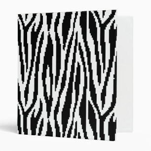 8 Bit Pixel Zebra Print Design Pattern Binder