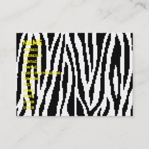 8 Bit Pixel Zebra Print Design Pattern Business Card