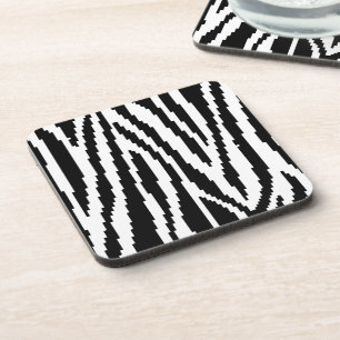 8 Bit Pixel Zebra Print Design Pattern Coaster